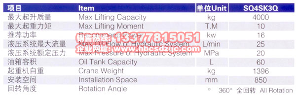 徐工四噸吊機參數